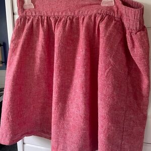 LOFT Pink Bubble Mini Skirt with Smocked Detail